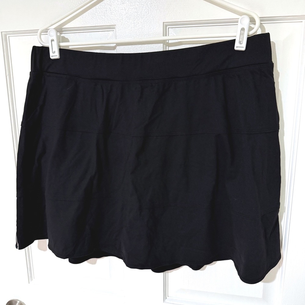 Livi Active Women Black Athletic Skort Built-in Shorts Plus Size 18/20 Stripe